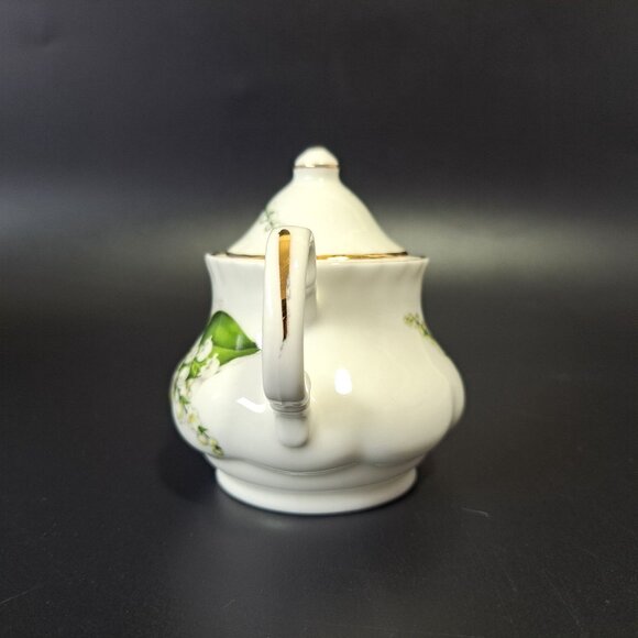 Staffordshire Collection Bone China Miniature Teapot Lily Floral Design Vintage - Picture 10 of 11